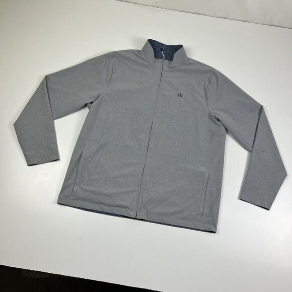 Travis Mathew Reversible Jacket Mens Gray Blue Long Sleeve Golf Windbreaker‎ 2XL - Picture 8 of 12